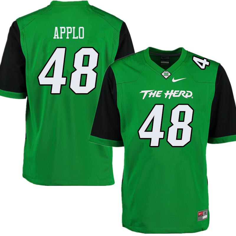 Men #48 Zach Applo Marshall Thundering Herd College Football Jerseys Sale-Green